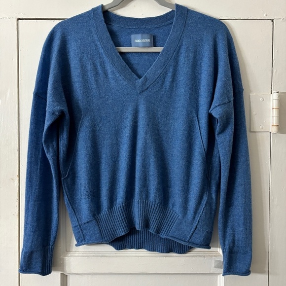 Zadig & Voltaire Brumy CP Cashmere Perforated Logo Sweater - Picture 12 of 13